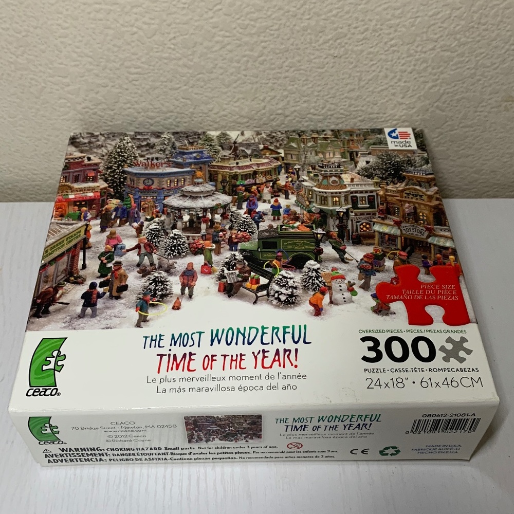 Joan Steiner The Most Wonderful Time 300 Pc Puzzle Oversized Pc Used Complete